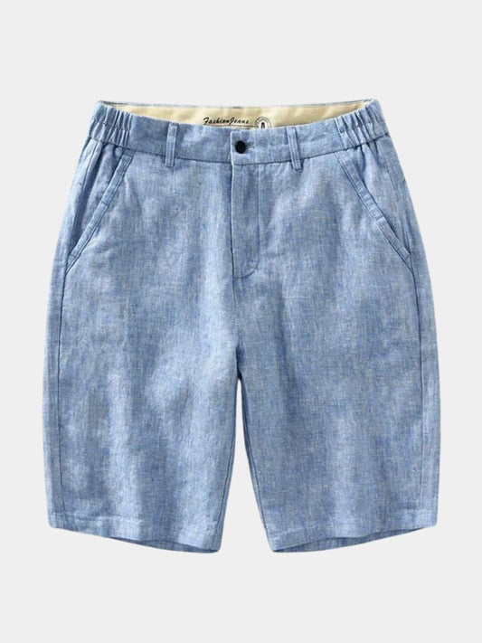 Bleu Horizon Linen Shorts - Maison McAllister