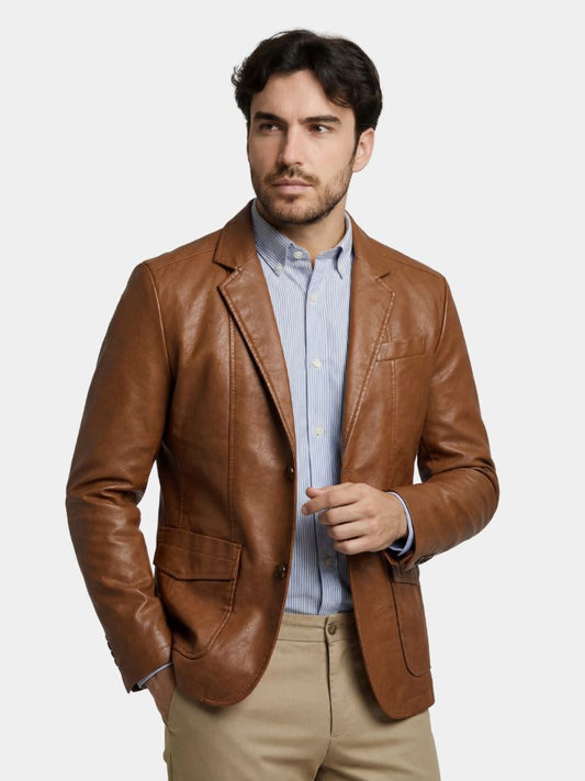 Bold Caramel Leather Jacket - Maison McAllister