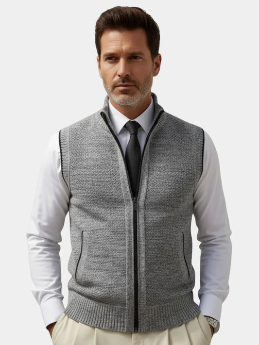 Elegant Full-Zip Sweater Vest - Maison McAllister