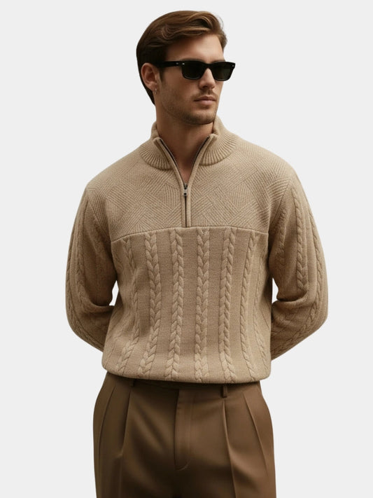 Essential Henley Quarter Zip Pullover - Maison McAllister