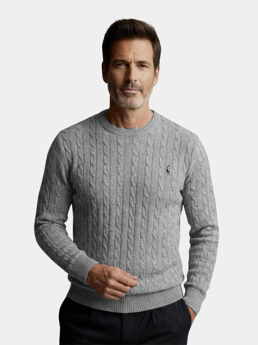 Cotton  Crew Neck Pullover Sweater - Maison McAllister