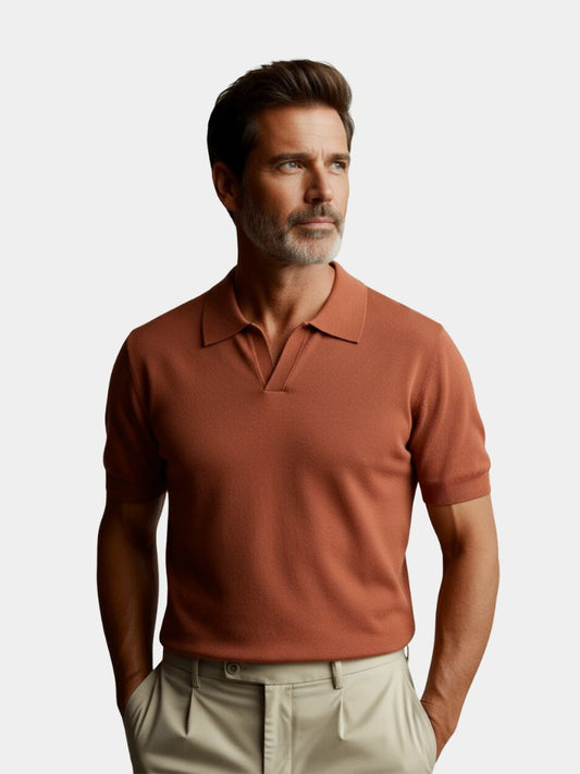 Casual Buttonless Knit Polo Shirt - Maison McAllister