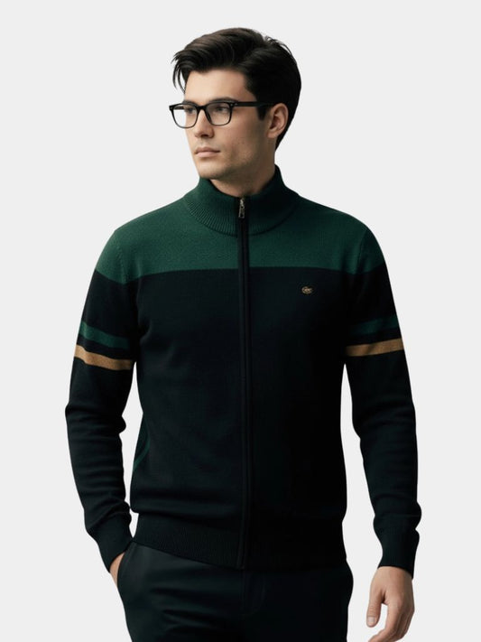 Cardigan Sweater Zipper Standing Collar Knitwear - Maison McAllister