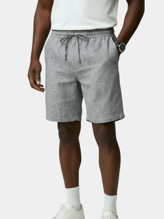 Gris Mariner Linen Shorts - Maison McAllister