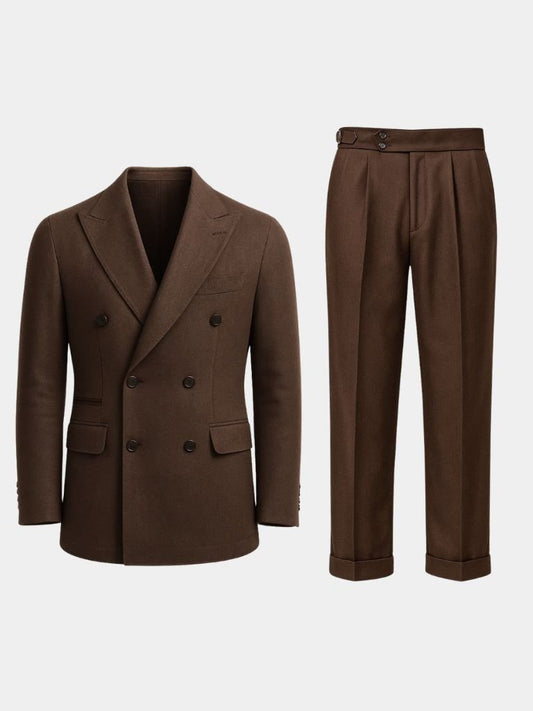 Dark Brown Garbadine Suit - Maison McAllister