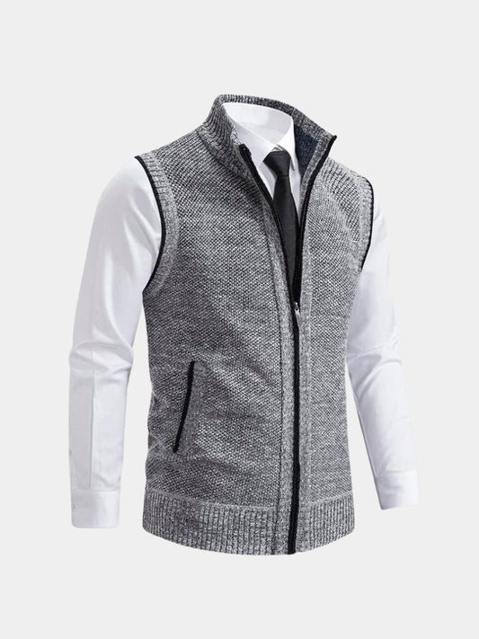 Elegant Full-Zip Sweater Vest - Maison McAllister