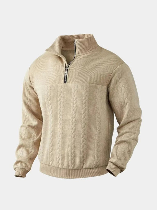Essential Henley Quarter Zip Pullover - Maison McAllister