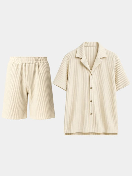 Minimalist Corduroy Set Shorts and Shirt - Maison McAllister